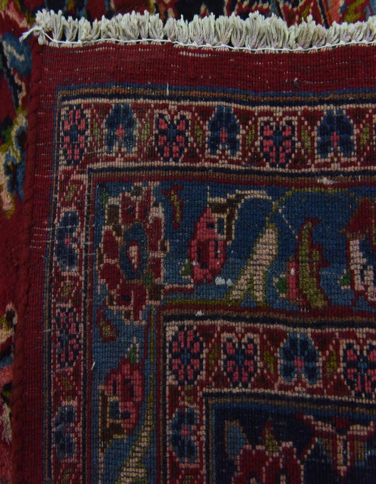 Detail image of  9' 9 x 12' 5  Hand Knotted Mashad Persian Wool Rug