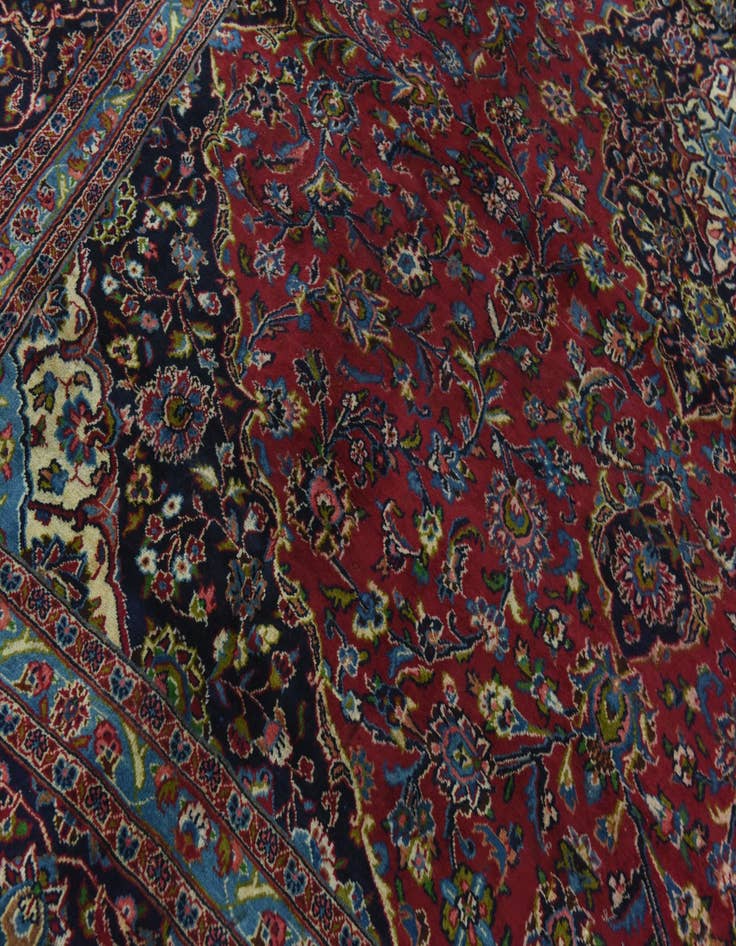 Detail image of  9' 9 x 12' 5  Hand Knotted Mashad Persian Wool Rug