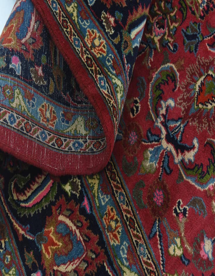 Detail image of  9' 6 x 12' 7  Hand Knotted Mashad Persian Wool Rug