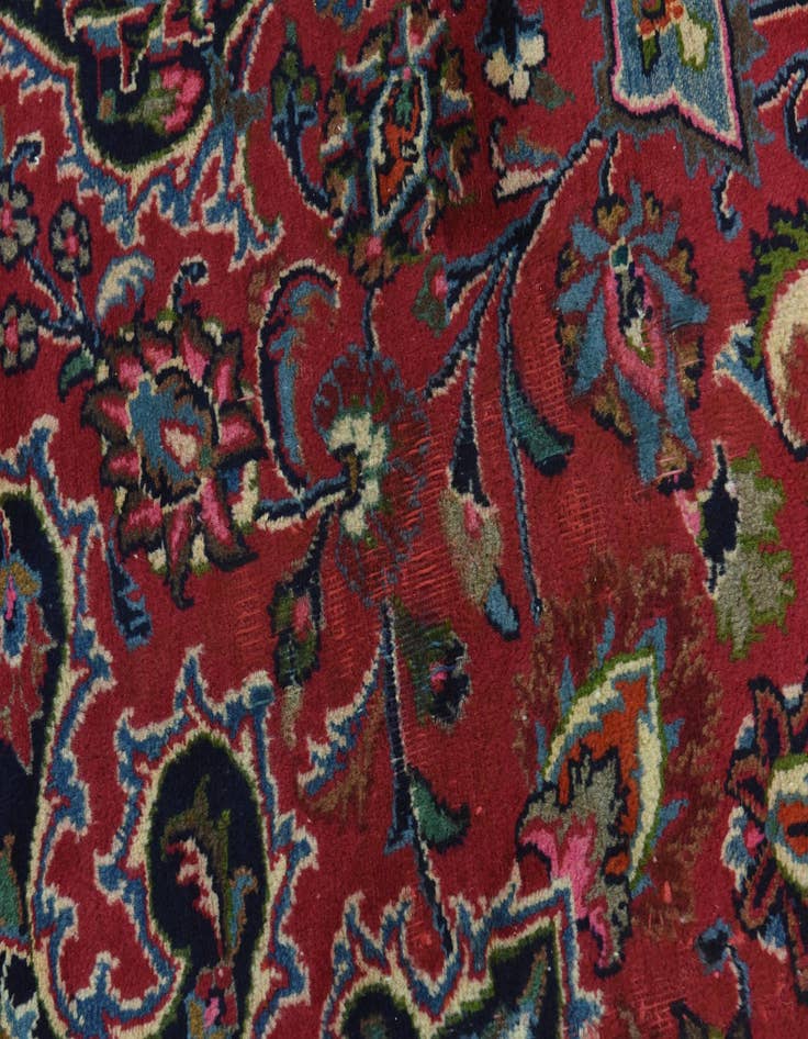 Detail image of  9' 6 x 12' 7  Hand Knotted Mashad Persian Wool Rug
