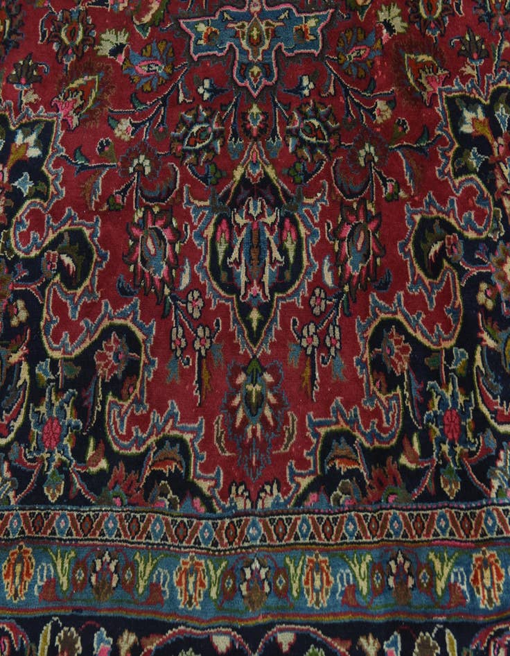 Detail image of  9' 6 x 12' 7  Hand Knotted Mashad Persian Wool Rug