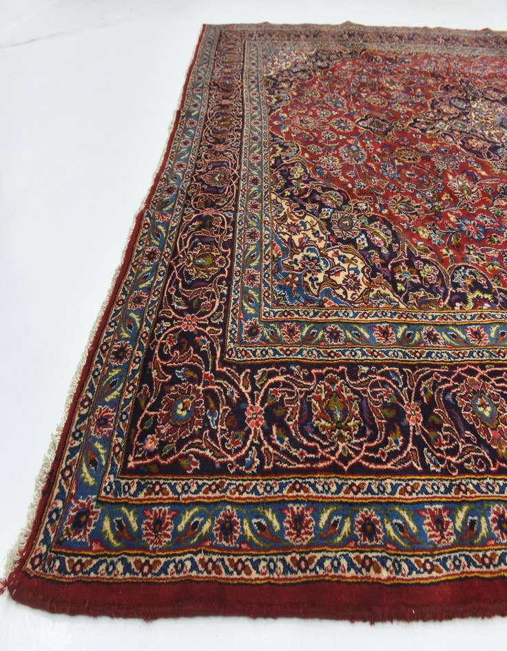 Detail image of  9' 10 x 12' 3  Hand Knotted Mashad Persian Wool Rug