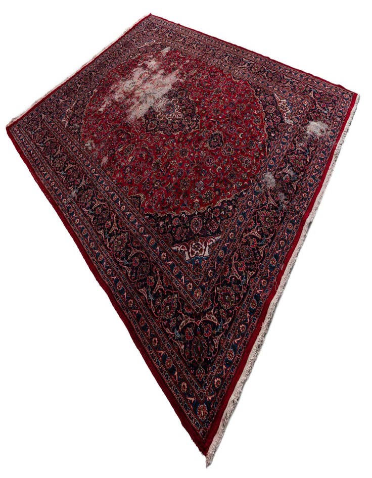 Detail image of  9' 10 x 13'  Hand Knotted Mashad Persian Wool Rug