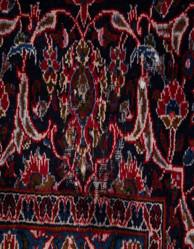 Detail image of  9' 10 x 13'  Hand Knotted Mashad Persian Wool Rug