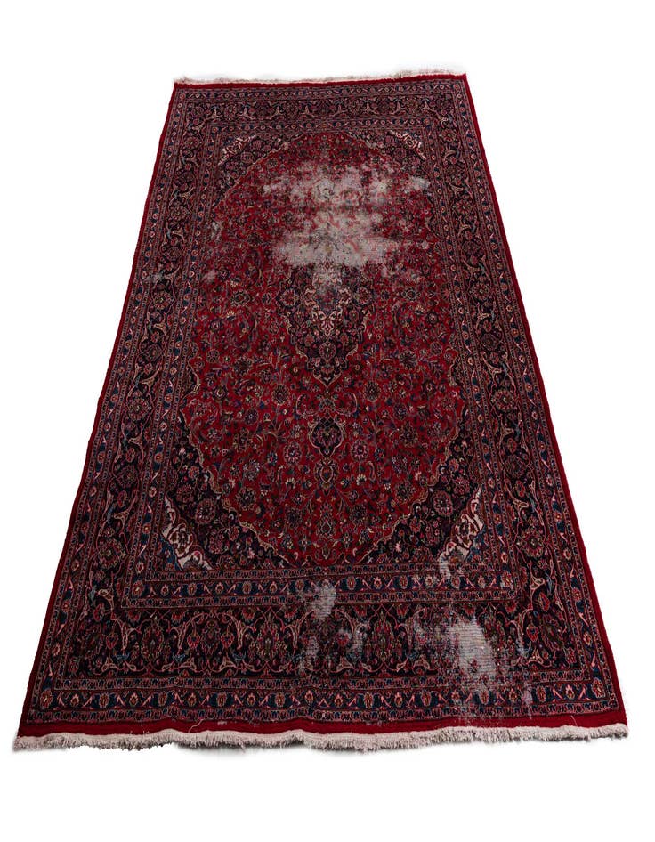 Detail image of  9' 10 x 13'  Hand Knotted Mashad Persian Wool Rug