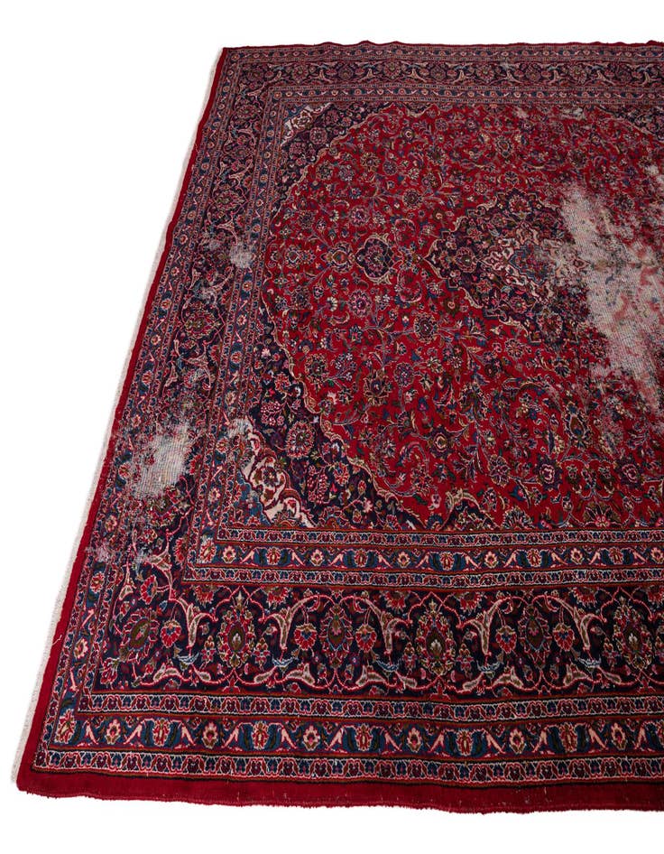 Detail image of  9' 10 x 13'  Hand Knotted Mashad Persian Wool Rug