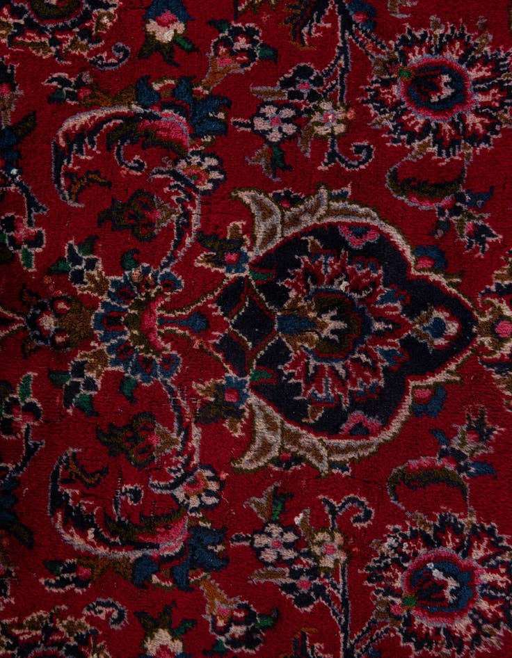 Detail image of  9' 10 x 13'  Hand Knotted Mashad Persian Wool Rug