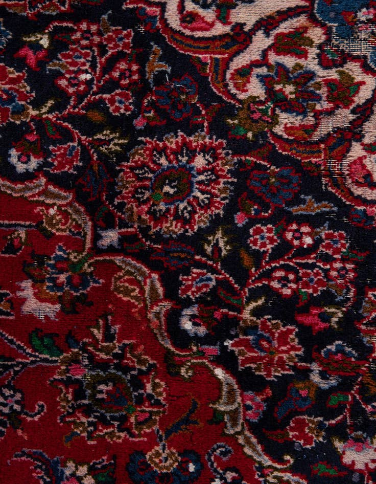 Detail image of  9' 10 x 13'  Hand Knotted Mashad Persian Wool Rug