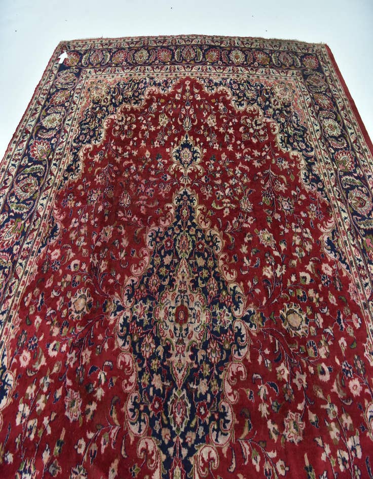 Detail image of  9' 8 x 12' 10  Hand Knotted Mashad Persian Wool Rug