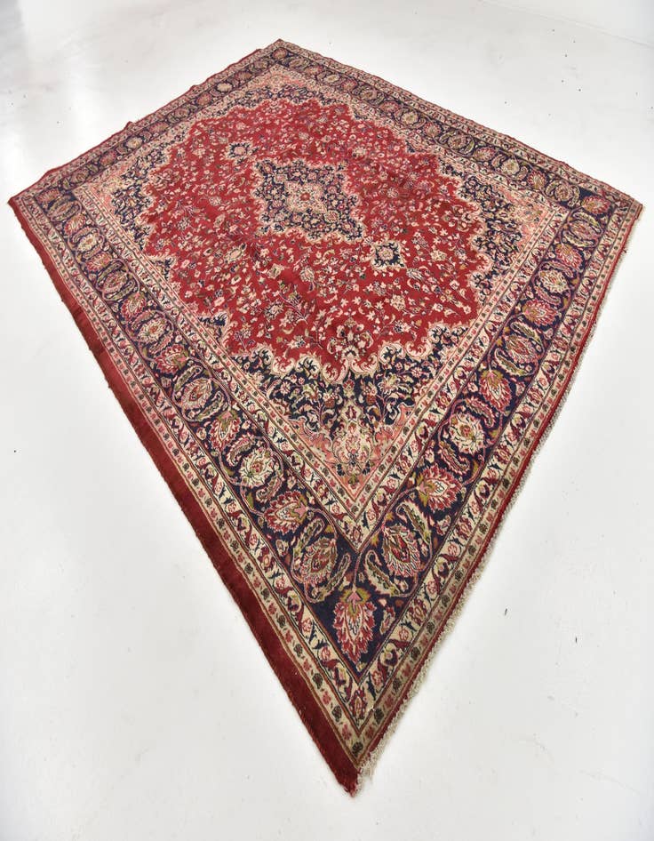 Detail image of  9' 8 x 12' 10  Hand Knotted Mashad Persian Wool Rug