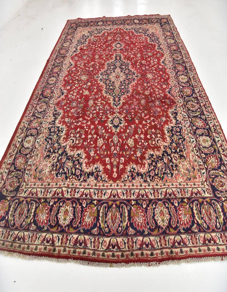 Detail image of  9' 8 x 12' 10  Hand Knotted Mashad Persian Wool Rug