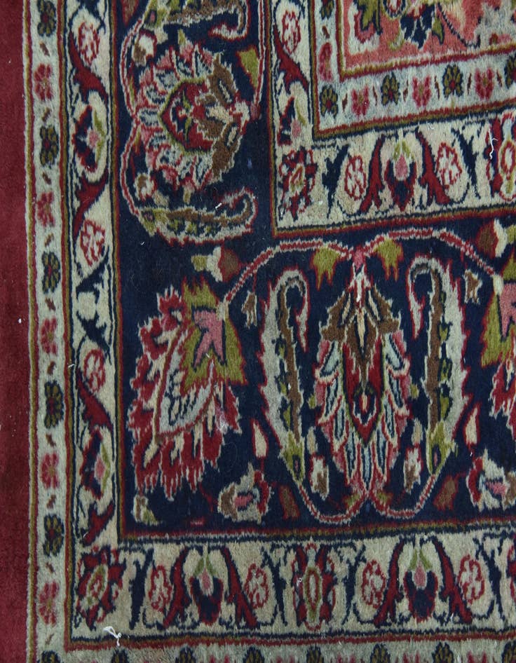 Detail image of  9' 8 x 12' 10  Hand Knotted Mashad Persian Wool Rug