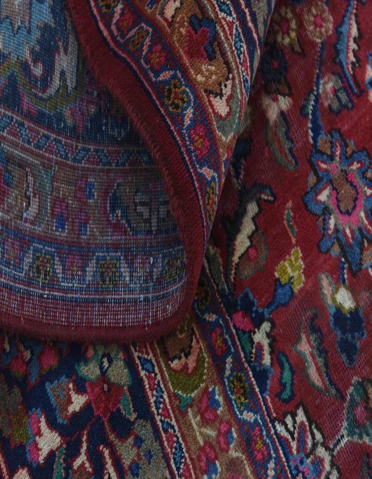 Detail image of  9' 9 x 12' 9  Hand Knotted Mashad Persian Wool Rug