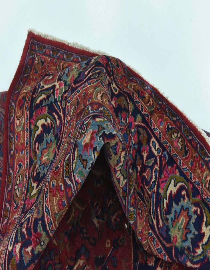Detail image of  9' 9 x 12' 9  Hand Knotted Mashad Persian Wool Rug