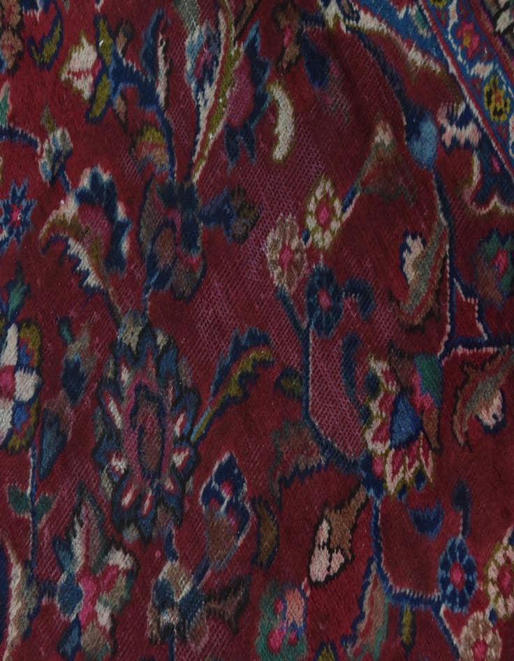 Detail image of  9' 9 x 12' 9  Hand Knotted Mashad Persian Wool Rug