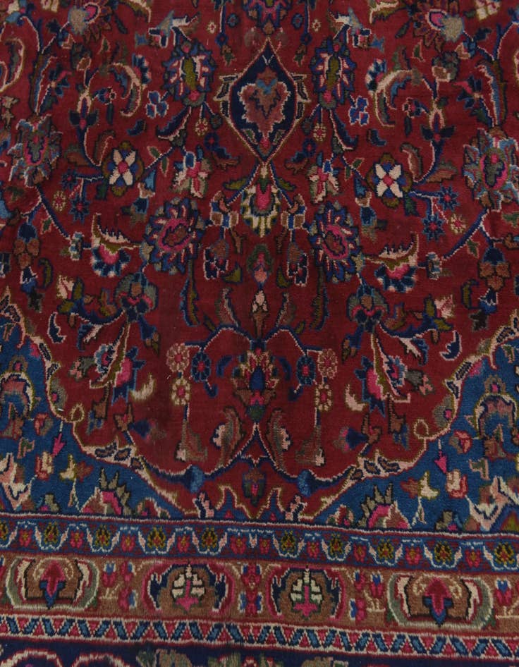 Detail image of  9' 9 x 12' 9  Hand Knotted Mashad Persian Wool Rug