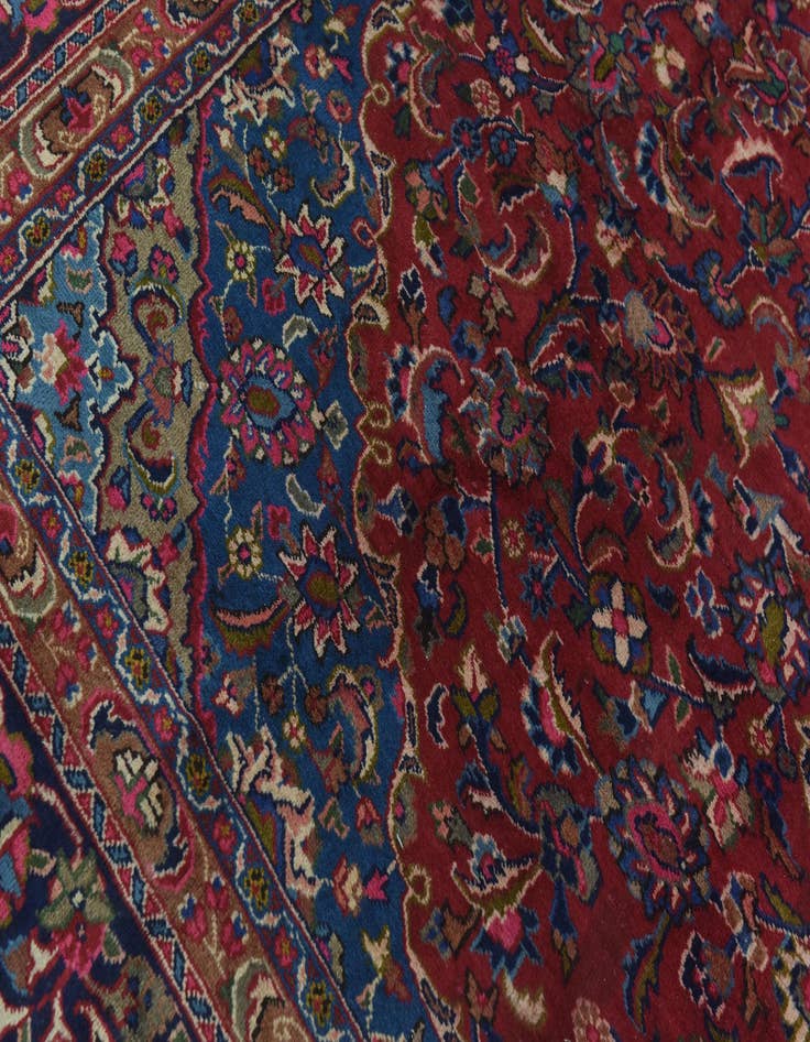 Detail image of  9' 9 x 12' 9  Hand Knotted Mashad Persian Wool Rug