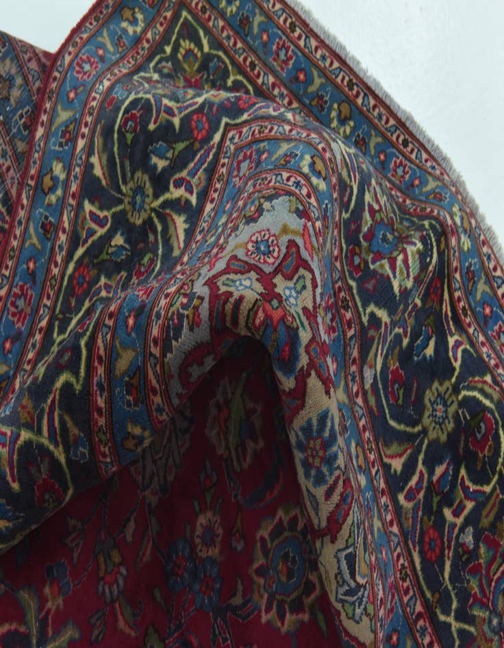 Detail image of  9' 7 x 12' 10  Hand Knotted Mashad Persian Wool Rug