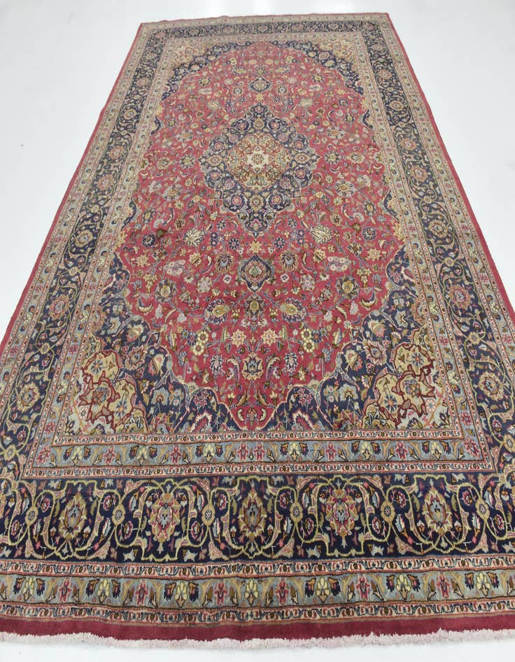 Detail image of  9' 8 x 12' 10  Hand Knotted Mashad Persian Wool Rug