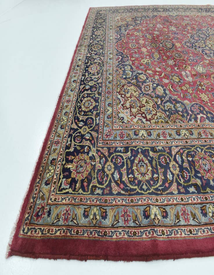 Detail image of  9' 8 x 12' 10  Hand Knotted Mashad Persian Wool Rug