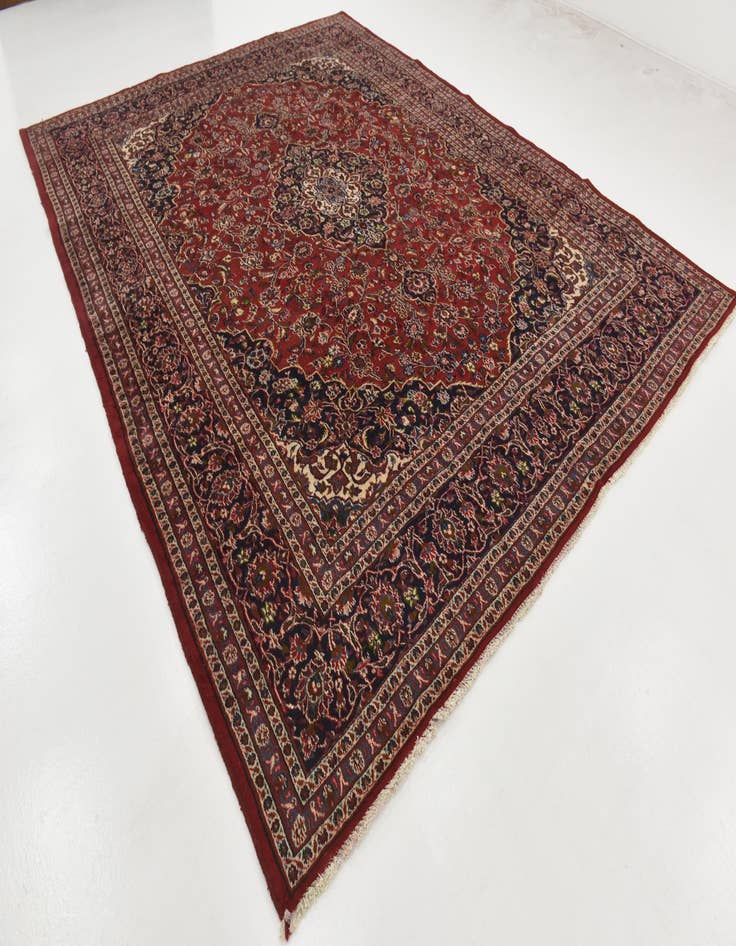 Detail image of  9' 10 x 12' 5  Hand Knotted Mashad Persian Wool Rug