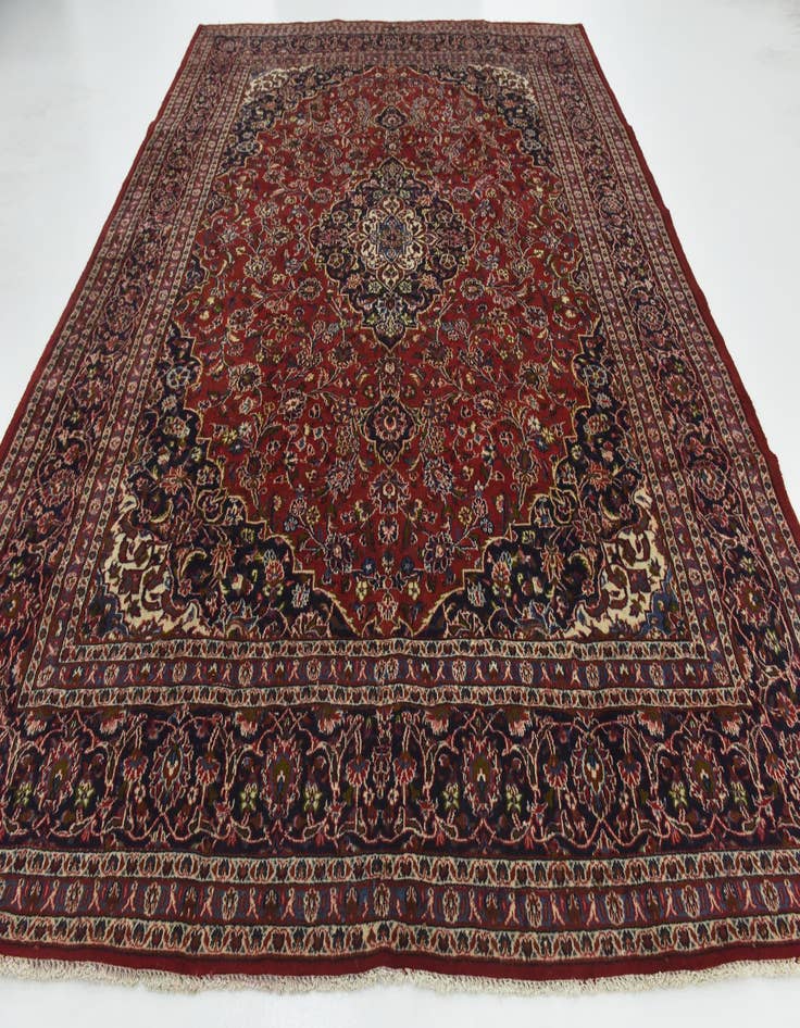 Detail image of  9' 10 x 12' 5  Hand Knotted Mashad Persian Wool Rug