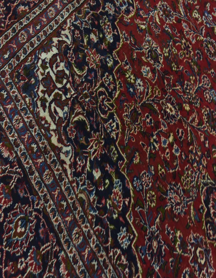 Detail image of  9' 10 x 12' 5  Hand Knotted Mashad Persian Wool Rug