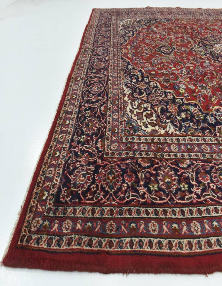 Detail image of  9' 10 x 12' 5  Hand Knotted Mashad Persian Wool Rug