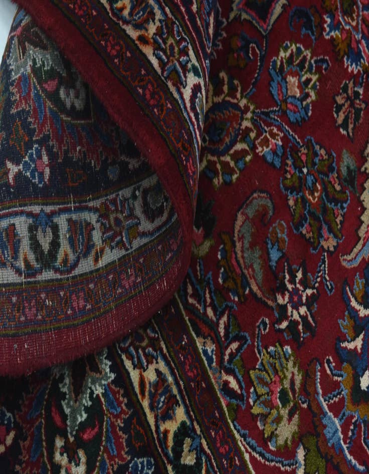 Detail image of  9' 6 x 13'  Hand Knotted Mashad Persian Wool Rug