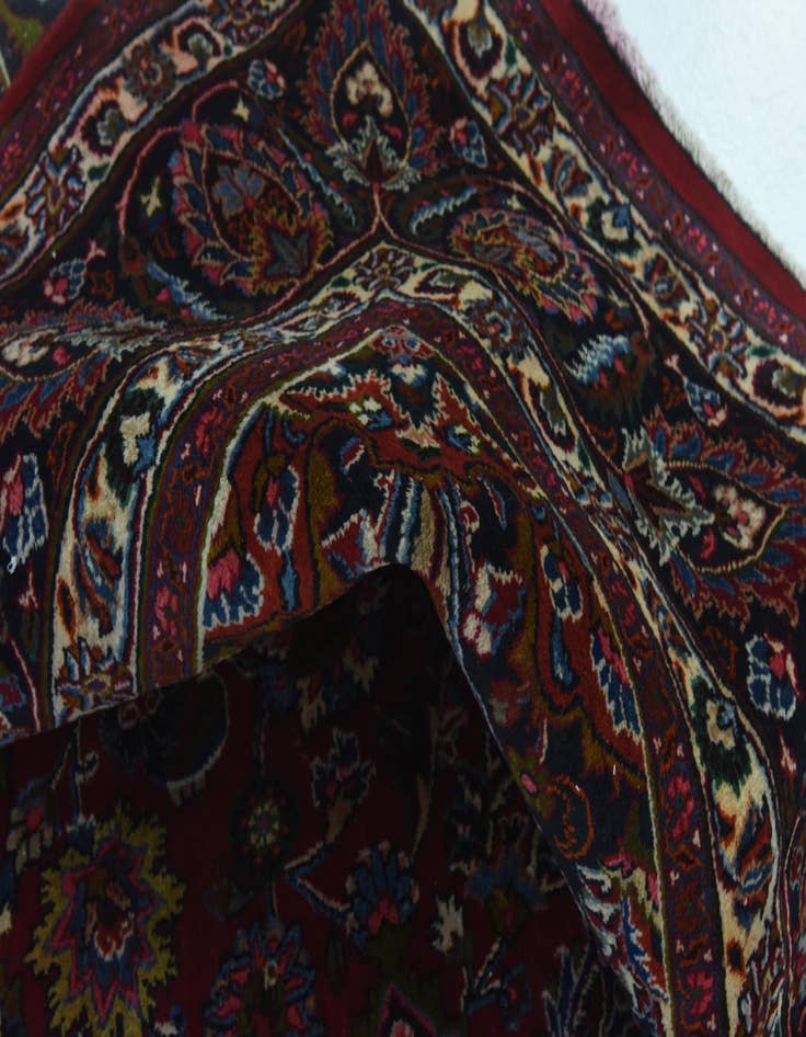 Detail image of  9' 6 x 13'  Hand Knotted Mashad Persian Wool Rug