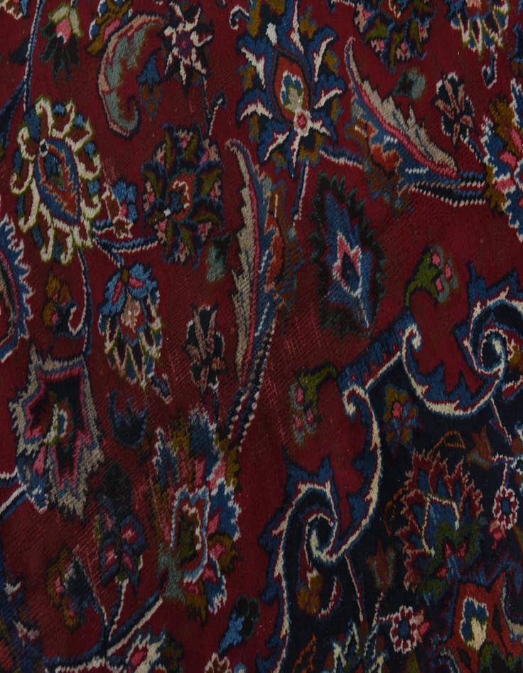 Detail image of  9' 6 x 13'  Hand Knotted Mashad Persian Wool Rug
