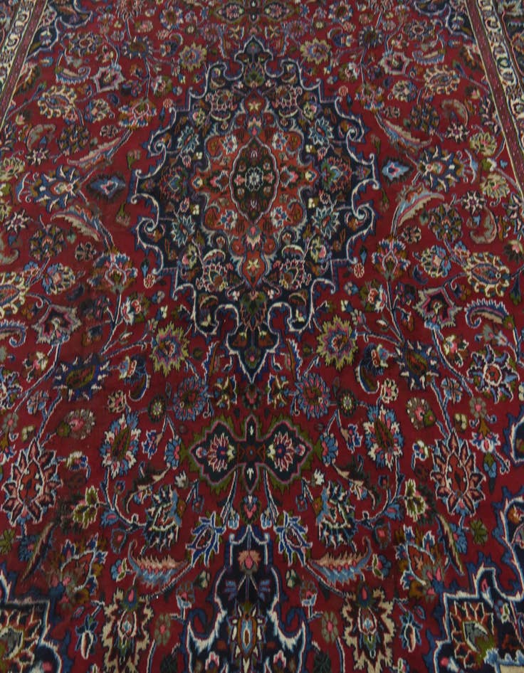 Detail image of  9' 6 x 13'  Hand Knotted Mashad Persian Wool Rug