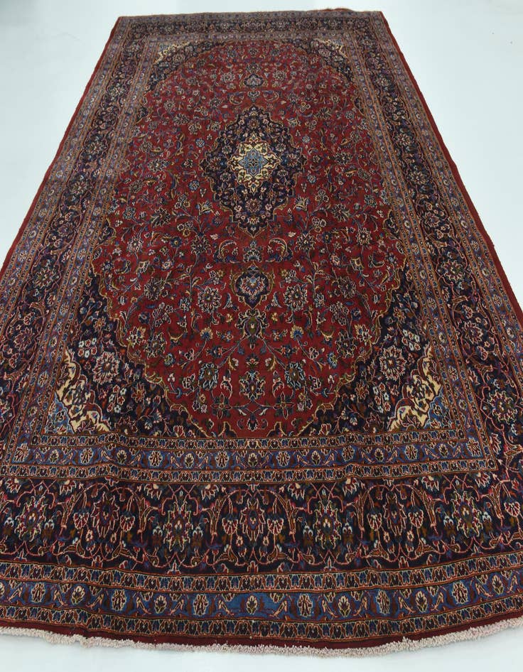 Detail image of  9' 9 x 12' 9  Hand Knotted Mashad Persian Wool Rug