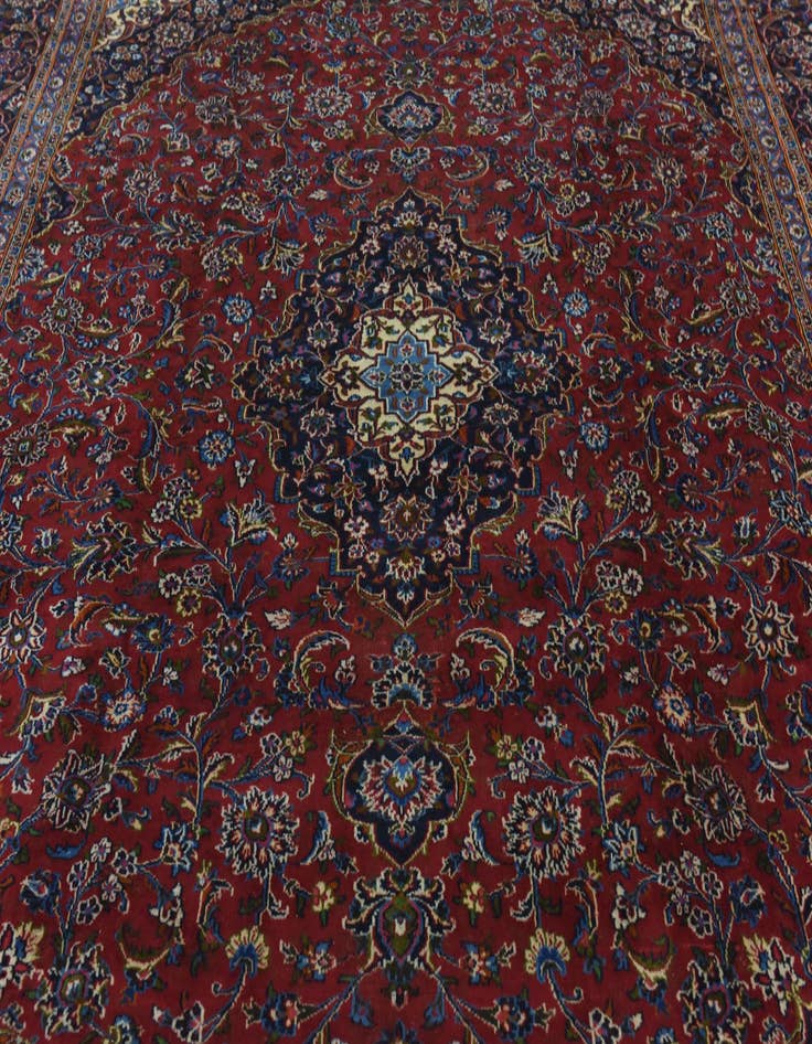 Detail image of  9' 9 x 12' 9  Hand Knotted Mashad Persian Wool Rug
