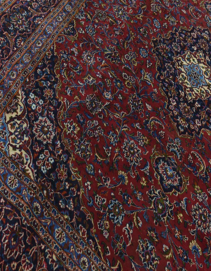 Detail image of  9' 9 x 12' 9  Hand Knotted Mashad Persian Wool Rug