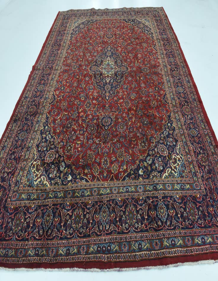 Detail image of  9' 10 x 12' 7  Hand Knotted Mashad Persian Wool Rug