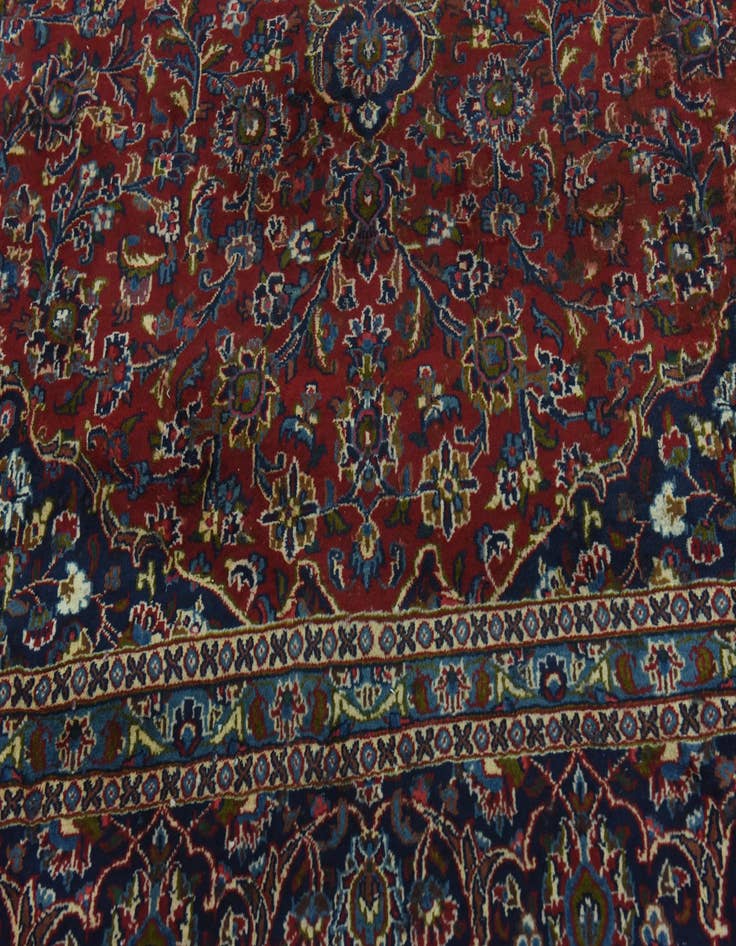 Detail image of  9' 10 x 12' 7  Hand Knotted Mashad Persian Wool Rug
