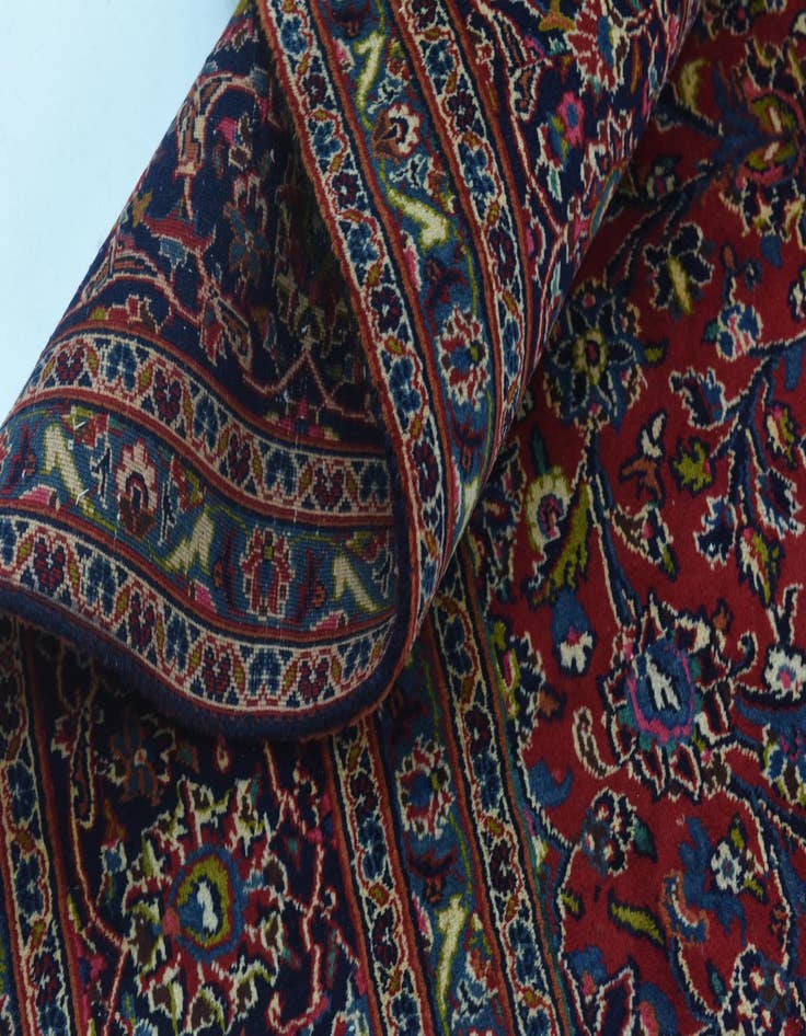 Detail image of  9' 9 x 12' 9  Hand Knotted Mashad Persian Wool Rug