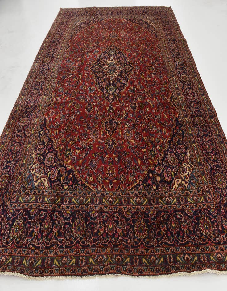 Detail image of  9' 9 x 12' 9  Hand Knotted Mashad Persian Wool Rug