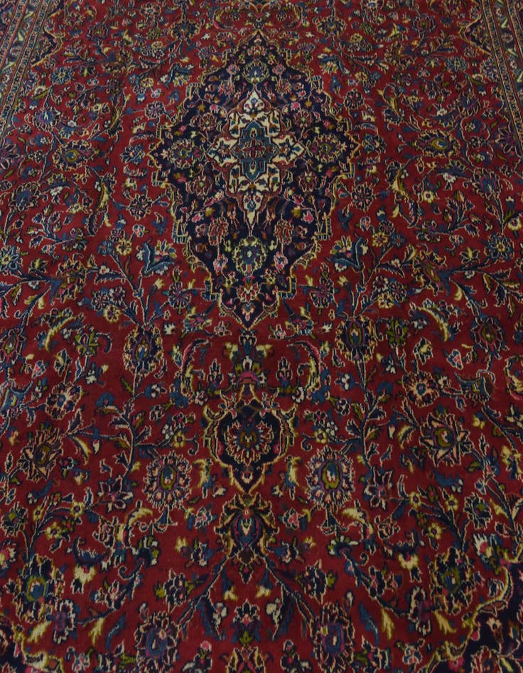 Detail image of  9' 9 x 12' 9  Hand Knotted Mashad Persian Wool Rug