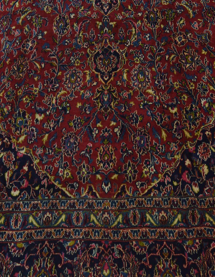 Detail image of  9' 9 x 12' 9  Hand Knotted Mashad Persian Wool Rug