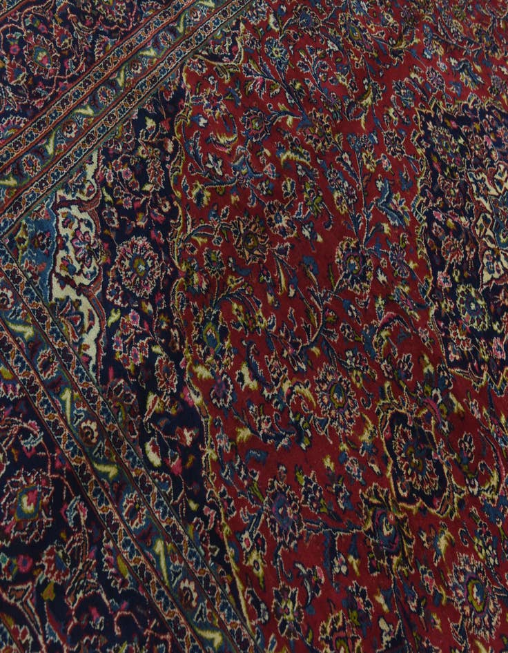 Detail image of  9' 9 x 12' 9  Hand Knotted Mashad Persian Wool Rug