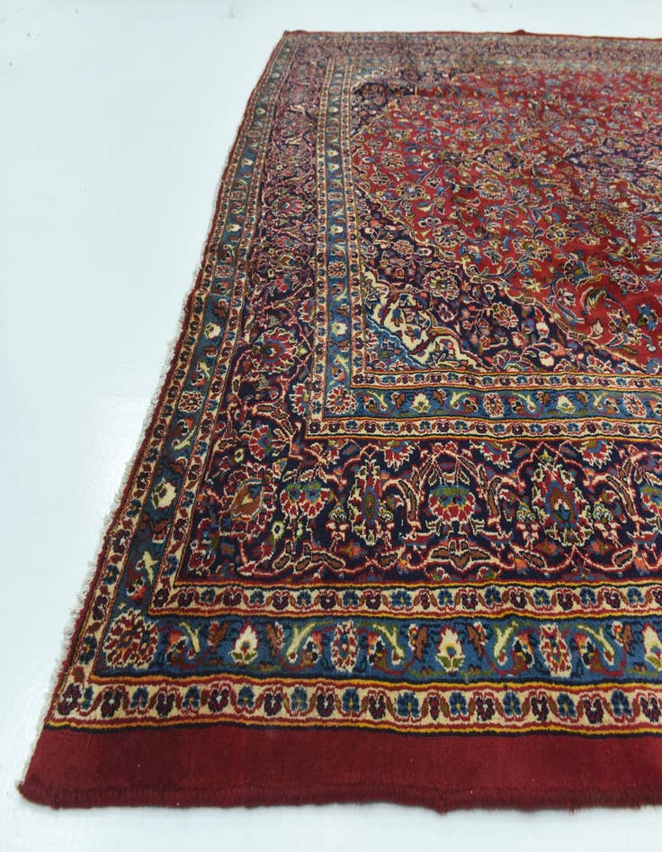 Detail image of 9' 9 x 13' 4 Hand Knotted Mashad Persian Wool Rug