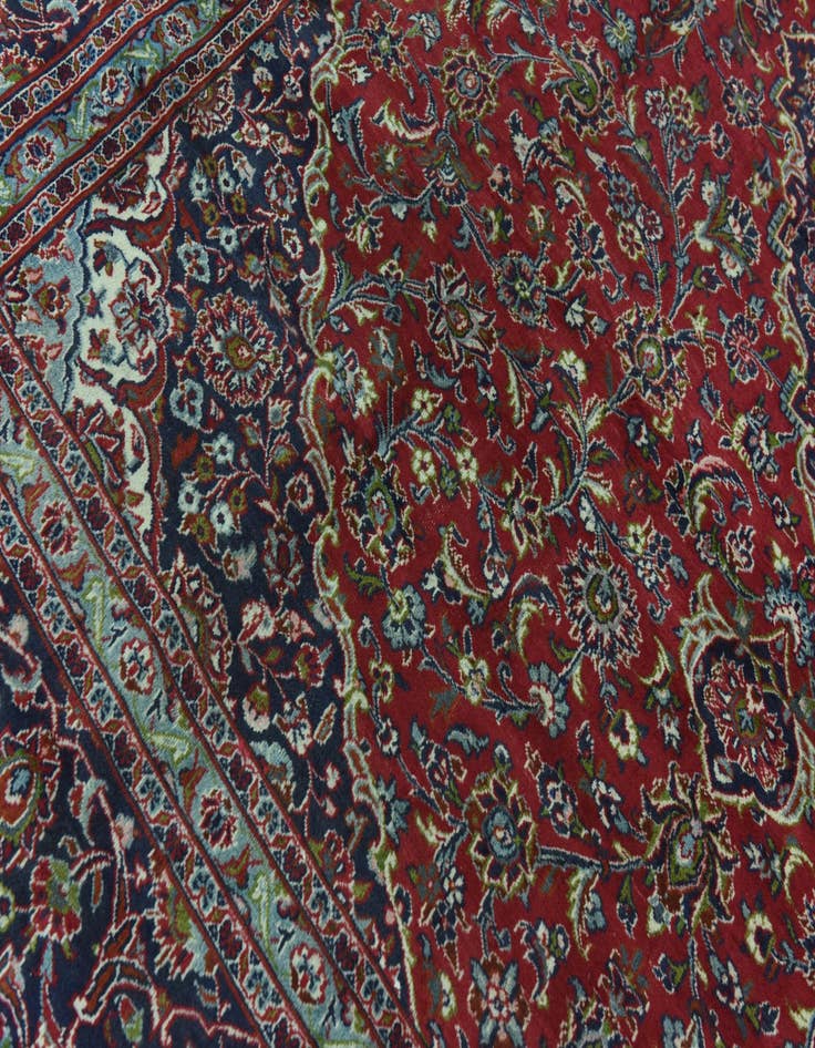 Detail image of  9' 6 x 12' 10  Hand Knotted Mashad Persian Wool Rug