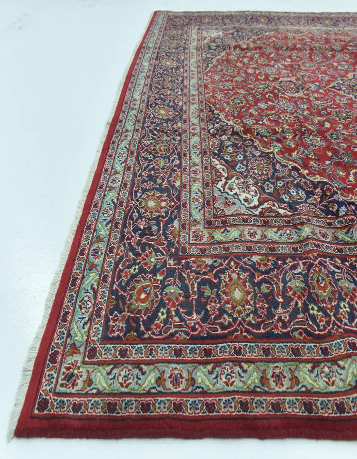 Detail image of  9' 6 x 12' 10  Hand Knotted Mashad Persian Wool Rug