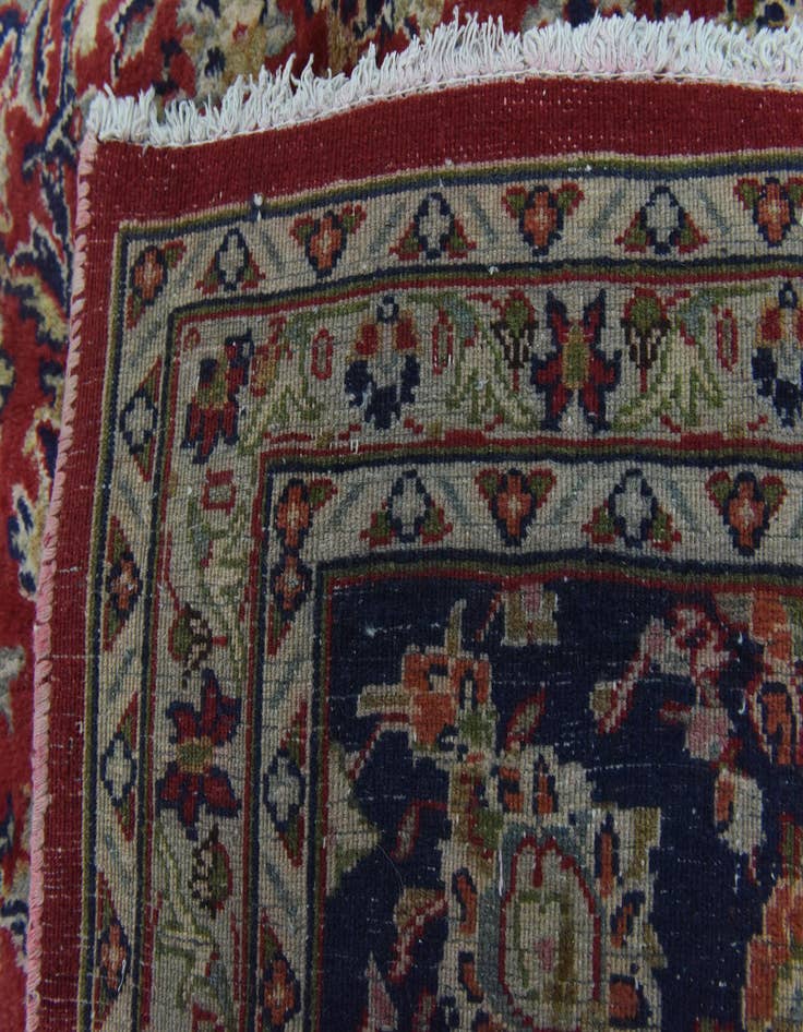 Detail image of  9' 8 x 12' 6  Hand Knotted Mashad Persian Wool Rug