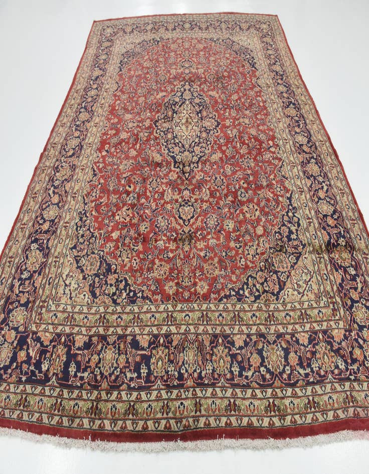 Detail image of  9' 8 x 12' 6  Hand Knotted Mashad Persian Wool Rug