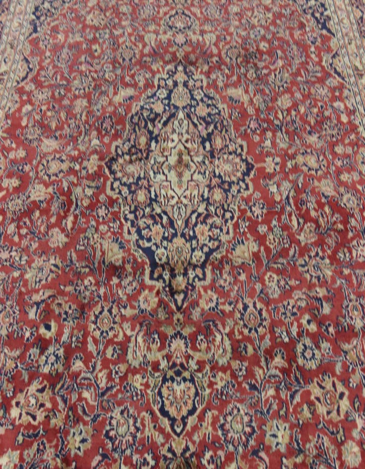 Detail image of  9' 8 x 12' 6  Hand Knotted Mashad Persian Wool Rug