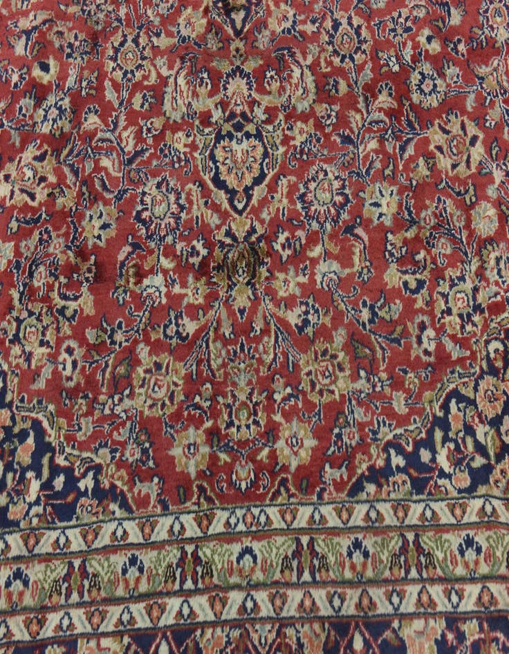 Detail image of  9' 8 x 12' 6  Hand Knotted Mashad Persian Wool Rug