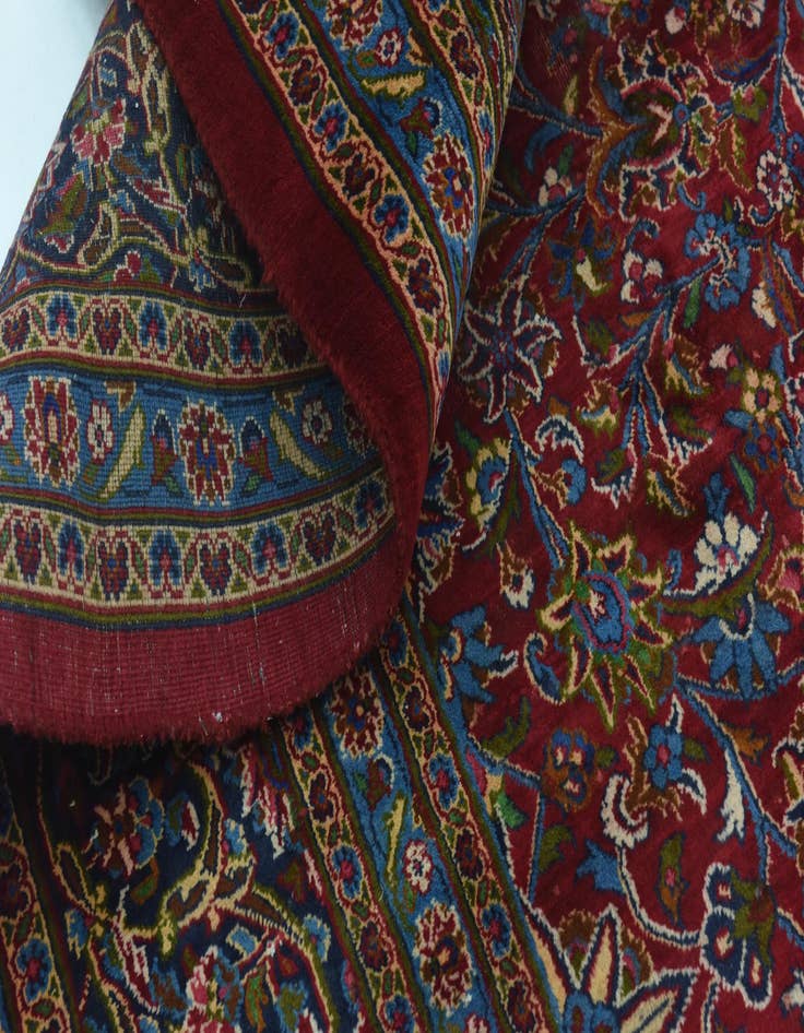 Detail image of  9' 8 x 13'  Hand Knotted Mashad Persian Wool Rug